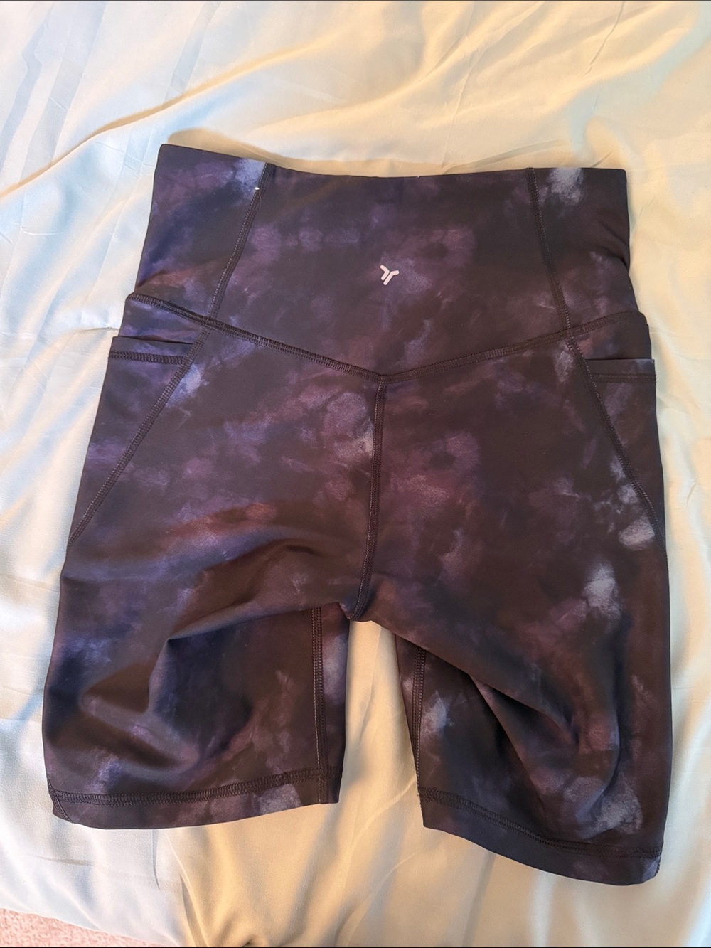 Old Navy Purple Tie-Dye High-Rise Bike Shorts with Side Pockets Size small J20